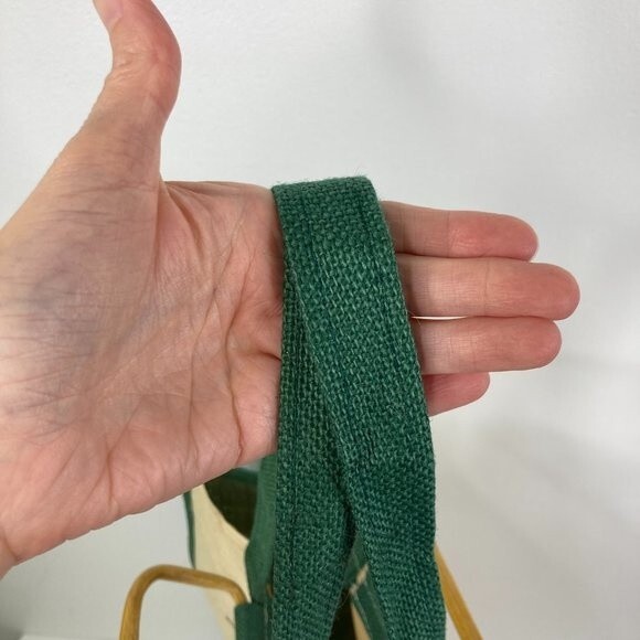 Vintage Handpainted Burlap Bag Christmas Angels Artist Signed Teresa Thibault - Picture 9 of 14